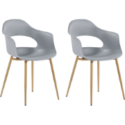 UTICA - Eetkamerstoel - Lichtgrijs - Synthetisch materiaal