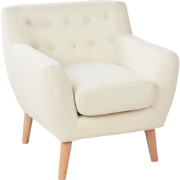 MOTALA - Chesterfield fauteuil - Lichtbeige - Polyester