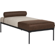 MALMOS - Chaise longue - Donkerbruin - Kunstleer/Kunstlinnen