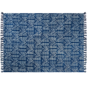 SHIVPURI - Plaid - Marineblauw - 130 x 180 cm - Katoen