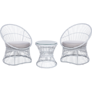 MESYNA - Bistro set - Wit - Rotan