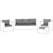 ROMA II - Stoelkussens - Lichtgrijs - Polyester