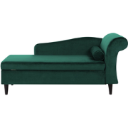 LUIRO - Chaise longue - Donkergroen - Rechterzijde - Fluweel