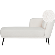 ARTHEZE - Chaise longue - Gebroken wit - Rechtszijdig - Bouclé