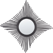 MAJENE - Wandspiegel - Zwart  - Rotan