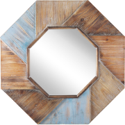 MIRIO - Wandspiegel - Lichtblauw - Dennenhout