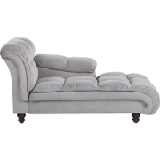 LORMONT - Chaise longue - Lichtgrijs - Linkerzijde - Fluweel