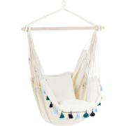 VARENA - Hangstoel - Beige/Blauw - Katoen