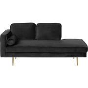 MIRAMAS - Chaise longue - Zwart - Linkerzijde - Fluweel