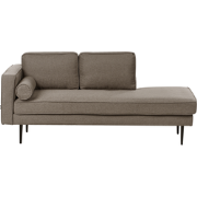 MIRAMAS - Chaise longue - Bruin - Linkszijdig - Polyester