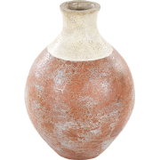 BURSA - Decoratieve vaas - Gebroken wit - Terracotta