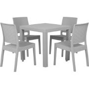 FOSSANO S - Tuinset voor 4 - Lichtgrijs - Synthetisch materiaal