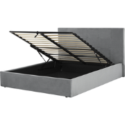 LORIENT - Bed met opbergruimte - Lichtgrijs - 160 x 200 cm - Fluweel