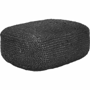 ISARDA - Vloerkussen - Zwart - 70 x 40 x 20 cm - Jute