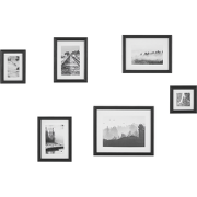 ZINIARE - Fotolijst Set van 6 - Zwart - Staand, Liggend - MDF
