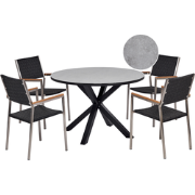 MALETTO/GROSSETO - Tuinset 4-zits - Grijs/Zwart - Aluminium/PE rotan