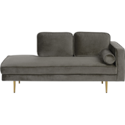 MIRAMAS - Chaise longue - Taupe - Rechterzijde - Fluweel