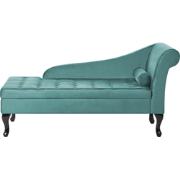 PESSAC - Chaise longue - Blauwgroen - Rechterzijde - Fluweel