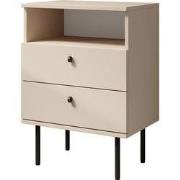 Meubella - Nachtkastje Hidde 2 - Beige - 50 cm
