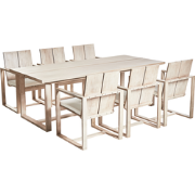 AZZANELLO - Tuinset 6-zits - Gebroken wit - Acaciahout