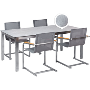 COSOLETO - Tuinset 4 persoons - Grijs - Graniet/Glas