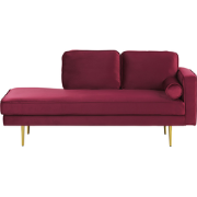 MIRAMAS - Chaise longue - Donkerrood - Rechterzijde - Fluweel