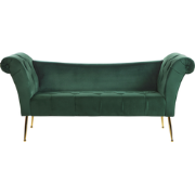 NANTILLY - Chaise longue - Donkergroen - Symmetrisch - Fluweel