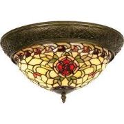 Lumilamp Plafondlamp Tiffany Rood Groen Glas Roos