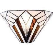Lumilamp Wandlamp Tiffany Wit Bruin Metaal