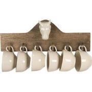 Clayre & Eef Mokkenrek Set van 6 Bruin Hout Koe
