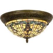 Lumilamp Plafondlamp Tiffany Beige Blauw Glas