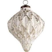 Clayre & Eef Kerstbal XL Wit Glas