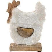 Clayre & Eef Beeld Haan Wit Bruin Hout