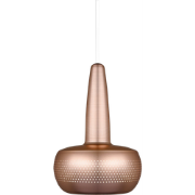 Clava hanglamp brushed copper - met koordset wit - Ø 21,5 cm