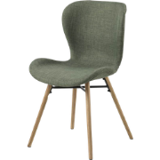 Fem gestoffeerde eetkamerstoel groen