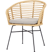 Dax rotan tuinstoel naturel met kussen