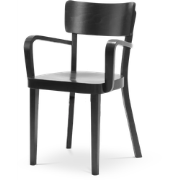 Faye houten eetkamerstoel zwart gebeitst - met armleuningen