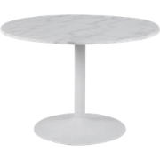 Luci eettafel marmer wit - wit metalen onderstel - Ø110 cm