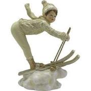 Clayre & Eef Beeld Kind Beige Goudkleurig Kunststof