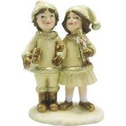 Clayre & Eef Beeld Kinderen Beige Goudkleurig Polyresin