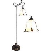 Lumilamp Tiffany Vloerlamp Wit Bruin Polyresin