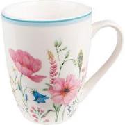 Clayre & Eef Mok Wit Roze Porselein Bloemen