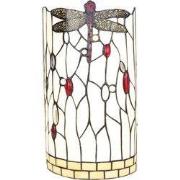 Lumilamp Wandlamp Tiffany Wit Zwart Glas Libelle