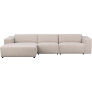 Willard gestoffeerde 4-zits hoekbank lichtbeige - links - 312 cm