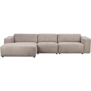 Willard gestoffeerde 4-zits hoekbank beige - links - 312 cm