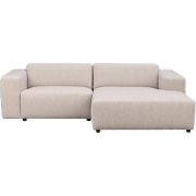 Willard gestoffeerde 3-zits hoekbank lichtbeige - rechts - 234 cm