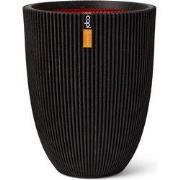 Vaas elegant Groove H46 cm zwart