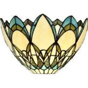Lumilamp Wandlamp Tiffany Beige Blauw Glas