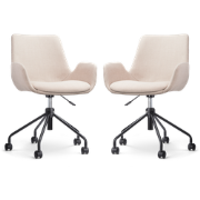 Nout-Eef bureaustoel beige - zwart onderstel - set van 2