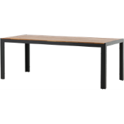 Lasse aluminium tuintafel zwart - houten tafelblad - 205 x 90 cm